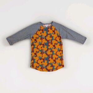 LuLaRoe Disney Randy Tee Shirt Women’s Small Gray Sleeves Mickey Mouse Print